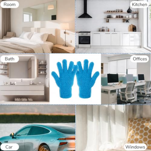 Microfiber Plant Dusting Gloves for Indoor & Outdoor Cleaning