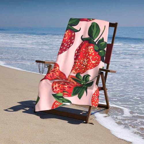 VANZEV Strawberry Beach Towel 31x51in Microfiber Quick Dry Pool Towel