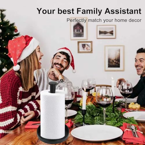 Matte Black Paper Towel Holder with Storage Tray | Durable & Stylish Design