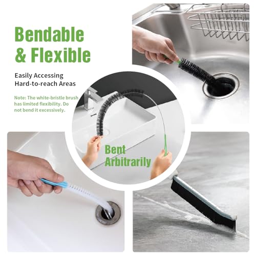 4-Piece Flexible Cleaning Brush Set for Dryer Vents, Fridge Coils & HVAC