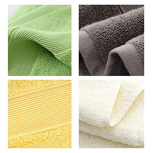 JININQ 700GSM 100% Cotton Hand Towels - 2-Piece Set, Grey (14" x 30")