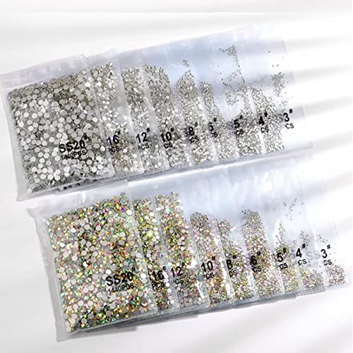 Clear Glass Flatback Rhinestones SS5 1440pcs for Nail Art and Crafts