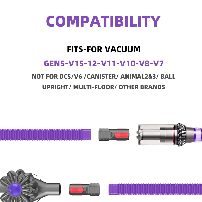Flexible Dryer Vent Lint Vacuum Attachment for Dyson V7-V15 & Gen5 Vacuums