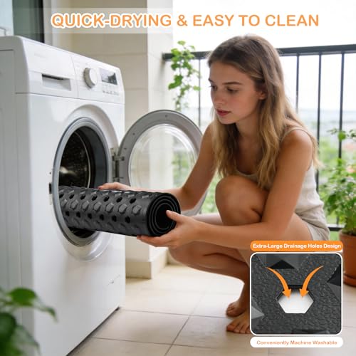 Yimobra Non-Slip Bathtub Mat 34.5" x 15.5" - Soft, Washable & Safe