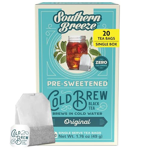 Southern Breeze Original Sweet Tea Bags - 20 Count Cold Brew Iced Tea, No Sugar