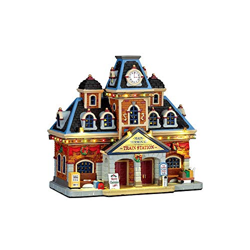 Lighted Village Train Station Model for Holiday Decor - Lemax Caddington Collection