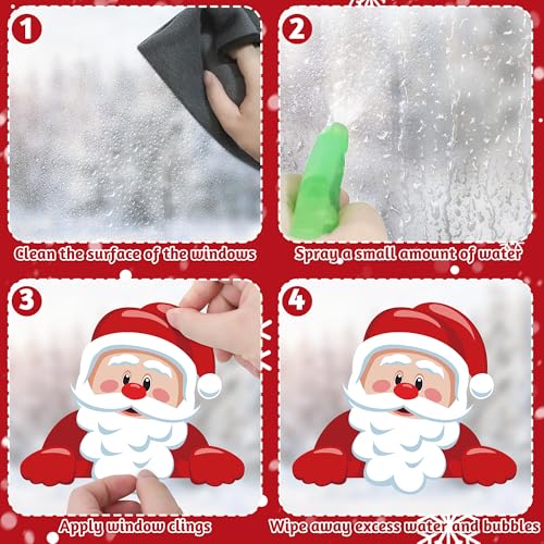 186PCS Christmas Window Clings - Festive PVC Stickers & Decals
