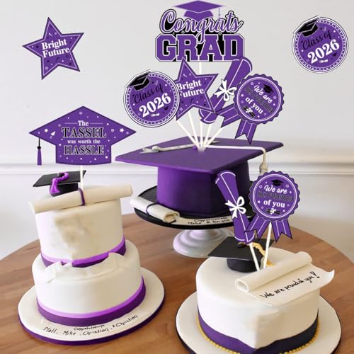 2026 Graduation Party Centerpiece Sticks - 24 Pack Table Toppers