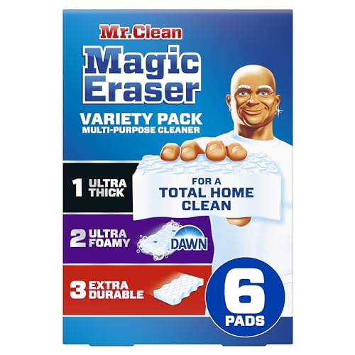Mr. Clean Magic Eraser Variety Pack - 6 Count (Ultra Thick, Foamy, Extra Durable)