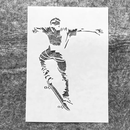TIAMECH A4 Reusable Skateboarding Stencil for DIY Crafts