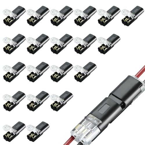 20 Pack 2-Pin LED Strip Light Connectors with Locking Buckle