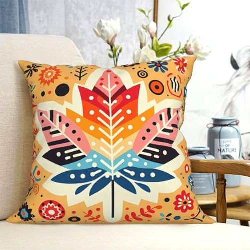 Autumn Maple Leaf Throw Pillow Cover - Soft Velvet 18x18