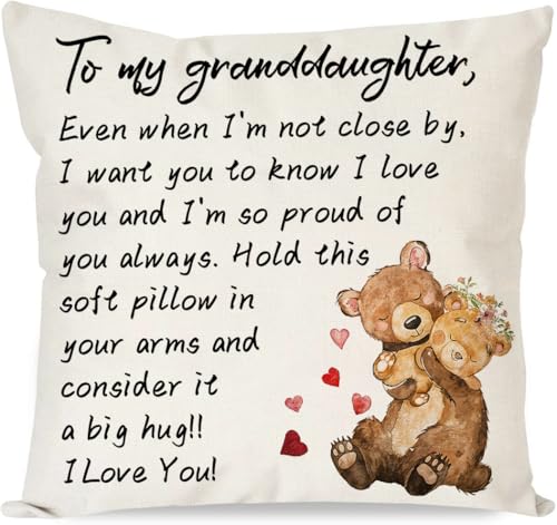 To My Granddaughter Throw Pillow Cover 18x18 Inch Decorative Cushion Case
