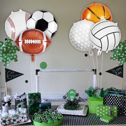 TOATOM 24 Pcs Sports Foil Balloon Set - 18 Inch Balloons for Parties