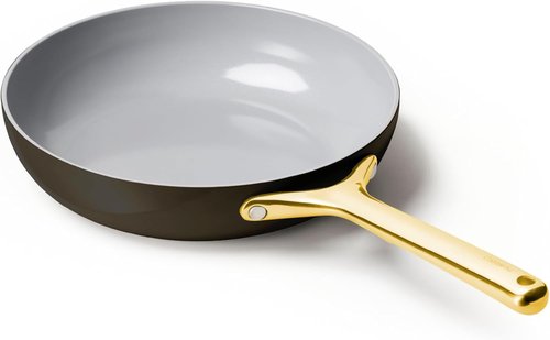 Caraway Nonstick Ceramic Frying Pan - 2.7 Qt, 10.5" | Non-Toxic, PTFE & PFOA Free, Oven Safe - Black