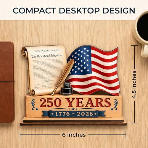 USA 250th Anniversary Wooden Decor Sign | Patriotic Gift 1776-2026