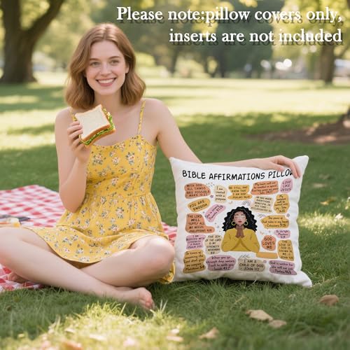 Forest Charger Bible Pillow Cover 18x18 - Christian Prayer Scripture Pillowcase, White Jesus-07