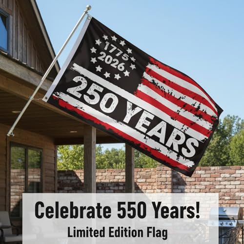 250th Anniversary Flag Set - Large & Garden Flags for Patriotic Events