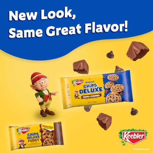 Keebler Chips Deluxe Fudge Cookies 11.2 Oz Pack of 1 - Chocolate Chip Snacks