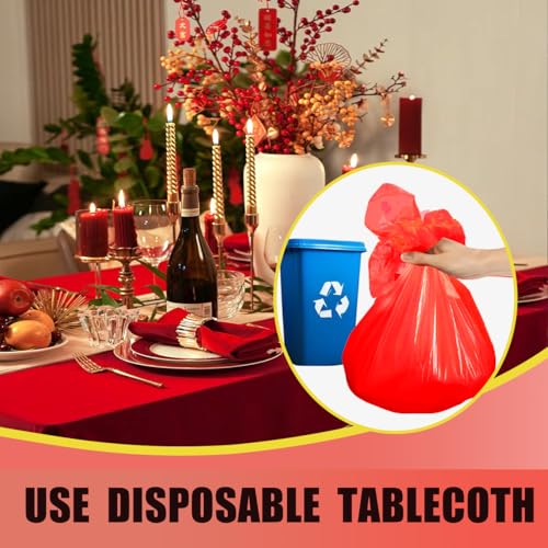 Red Plastic Tablecloth 54x108 Inch - Disposable for Parties & Events