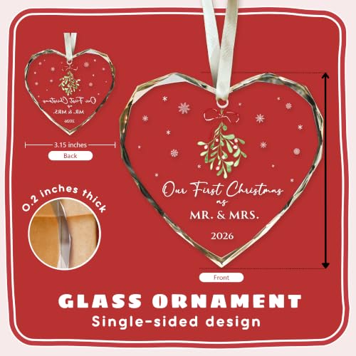 First Christmas Married Ornament 2026 - Mr and Mrs Gift