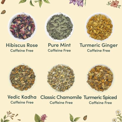 VAHDAM Herbal Tea Sampler Gift Set - Assorted (6 x 6 Bags)