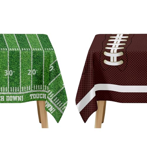 Football Party Tablecloths - 4 Pack, Disposable Table Covers 86 x 55 Inches