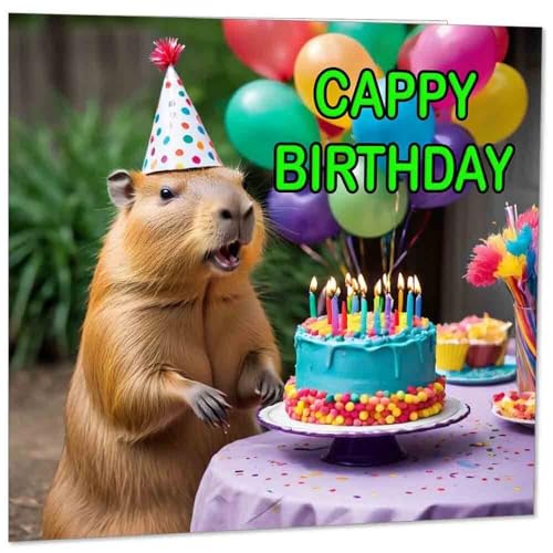 Capybara Birthday Card - Cute 145mm Eco-Friendly Card