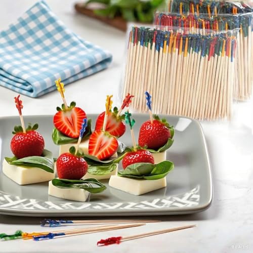 400PCS Fancy Bamboo Toothpicks for Appetizers & Drinks - Party Skewers & Charcuterie Picks
