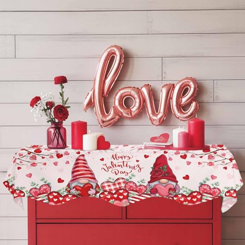 Valentine's Day Gnome Mantel Scarf 70x17in Fireplace Decor Runner