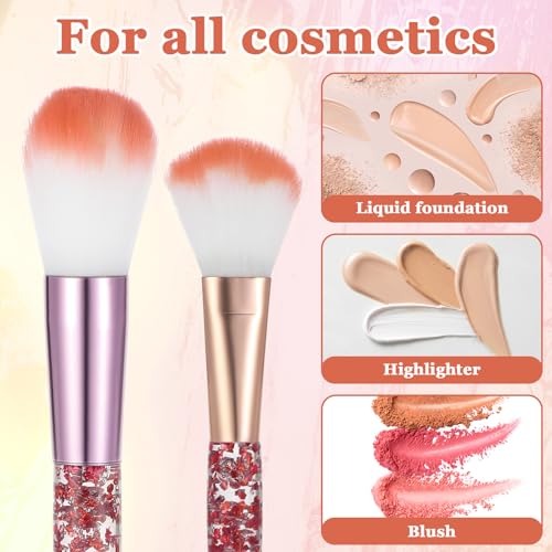 AOZUO 15-Piece Red Crystal Makeup Brush Set with Soft Fluffy Bristles