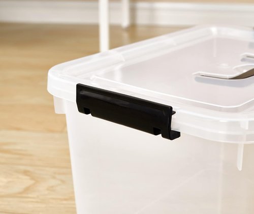 Clear Storage Latch Box by Sterilite - 6 Quart Plastic Containers with Lids | 6-Pack Set