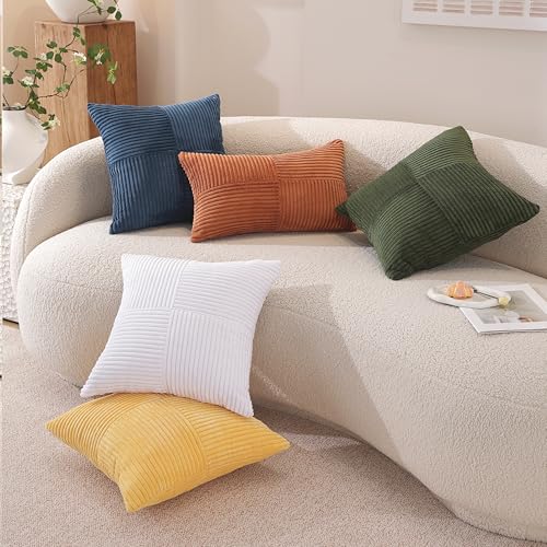 TAOSON Grey Velvet Throw Pillow Covers, 18x18 Inch Square Cushion Cases, Set of 2