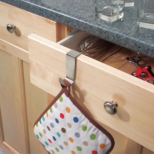iDesign Forma Brushed Stainless Steel Over-The-Cabinet Hook - 1" x 2.25" x 3"
