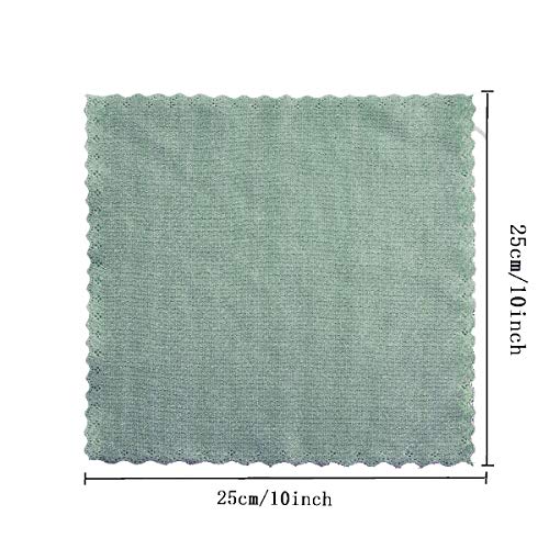 Xinrjojo Microfiber Dish Cloths with Scrub Side, 10x10 Inch, Jade, 5 Pack