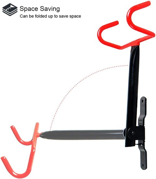 Dirza Bike Wall Mount | Foldable Bicycle Storage Rack - 2 Pack for Indoor Garage Use