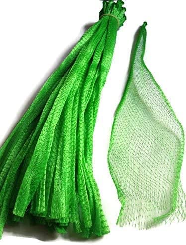 100pcs 15-inch Reusable Green Nylon Mesh Produce Bags for Grocery Storage