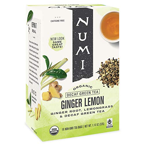 Numi Organic Decaf Green Tea with Ginger Lemon - 16 Pack of 3 (48 Bags)