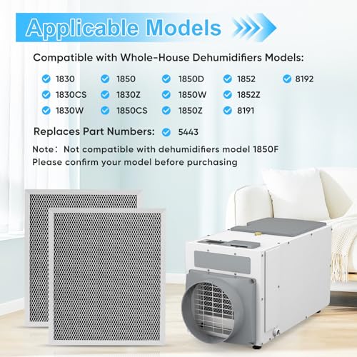 2 Pack MERV 8 Dehumidifier Filters for Aprilaire Models 1830, 1850