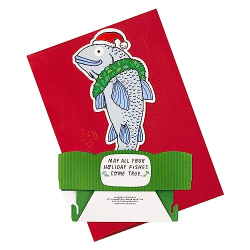 Funny Pop-Up Christmas Card - Hallmark Paper Wonder Cod Fish
