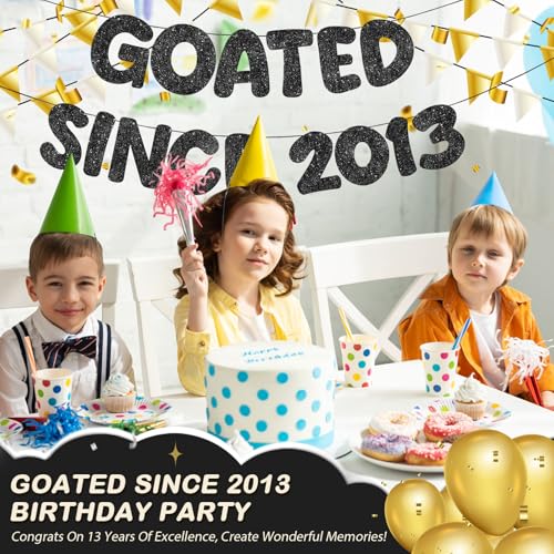Fulmoon Black GOATED SINCE 2013 Banner - 13th Birthday Sign