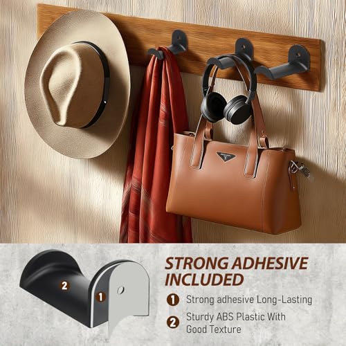 12-Piece Cowboy Hat Rack - Wall-Mounted Hat Holder with Adhesive & Screws