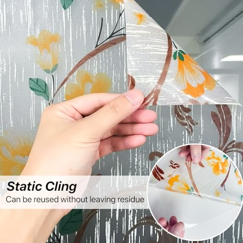 Stained Glass Window Film - Privacy & UV Protection, 17.5x78.7"