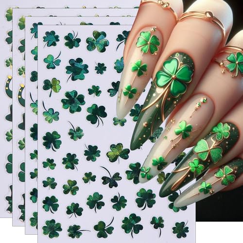St. Patrick's Day Self-Adhesive Nail Art Stickers Shamrock 4-Pack