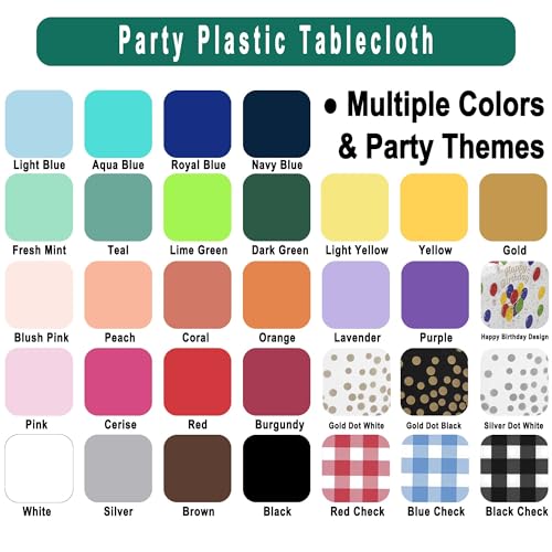 White Plastic Tablecloths 2 Pack - 54 x 108 Inch Disposable Covers for Events