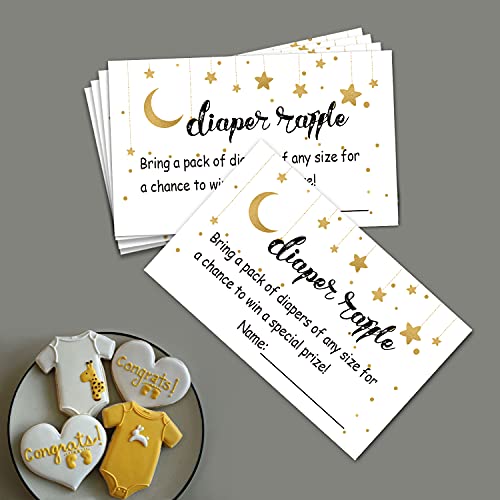 50 Pcs Diaper Raffle Tickets for Baby Shower - Neutral Greenery