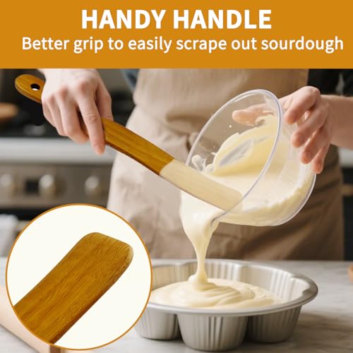 11-Inch Wooden Spatula for Cooking - Ergonomic Sourdough Tool