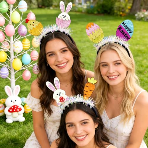Glitter Easter Egg Headband for Women - Festive Holiday Hair Accessory