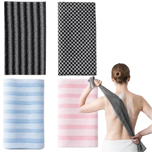 4-Pack Exfoliating Washcloths for Daily Skincare & Travel