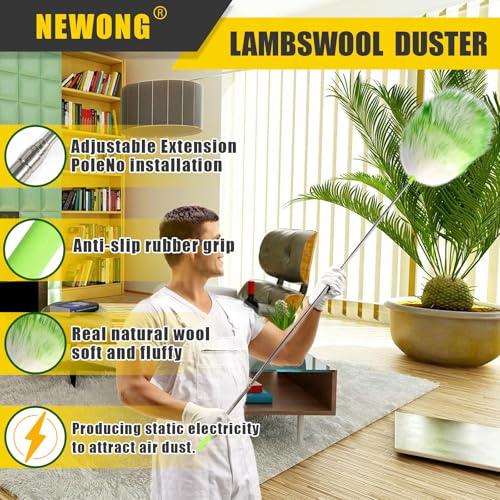 NEWONG 5-Pack Extendable Lambswool Duster Set, 35-55" Reach